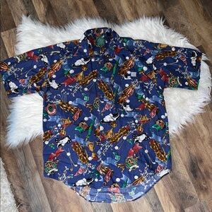 Vintage Shelter Island country club men’s button down golf shirt medium